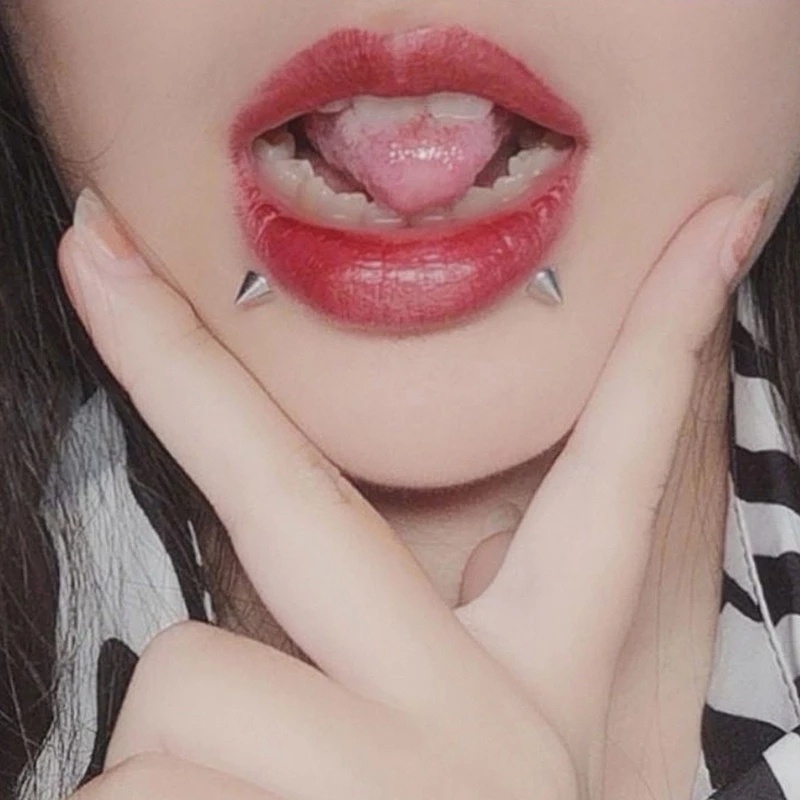 1 Set Stiker Tindik Hidung / Bibir Palsu Bahan Stainless Steel Untuk Aksesoris Perhiasan