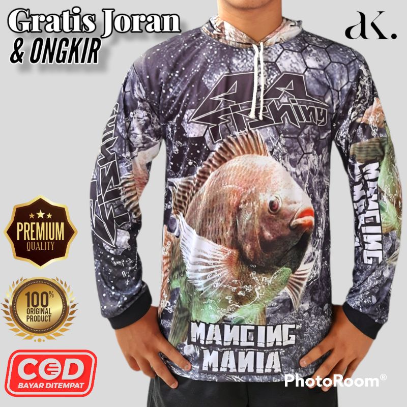 Baju Mancing Lengan Panjang Pria Size L & XL Full Printing / Baju Mancing/ Baju Pancing / Kaos Panci
