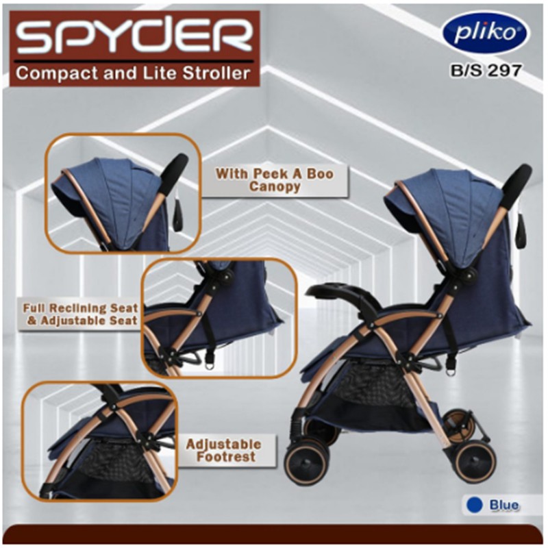 Stroller Pliko Spyder 297 Gold Frame Kereta Dorong Bayi