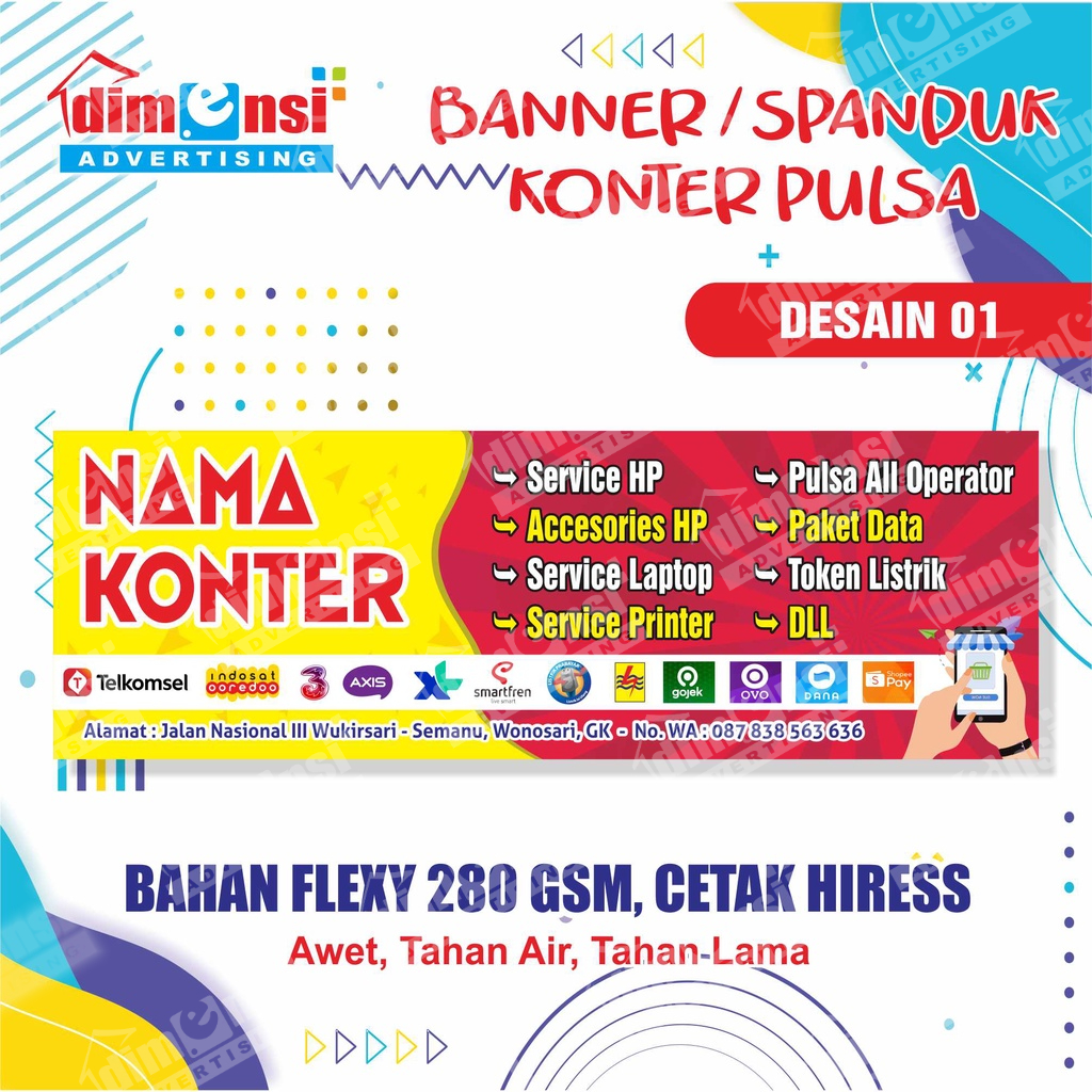 Jual Banner Konter / Spanduk Konter Pulsa / Banner Warung Pulsa ...