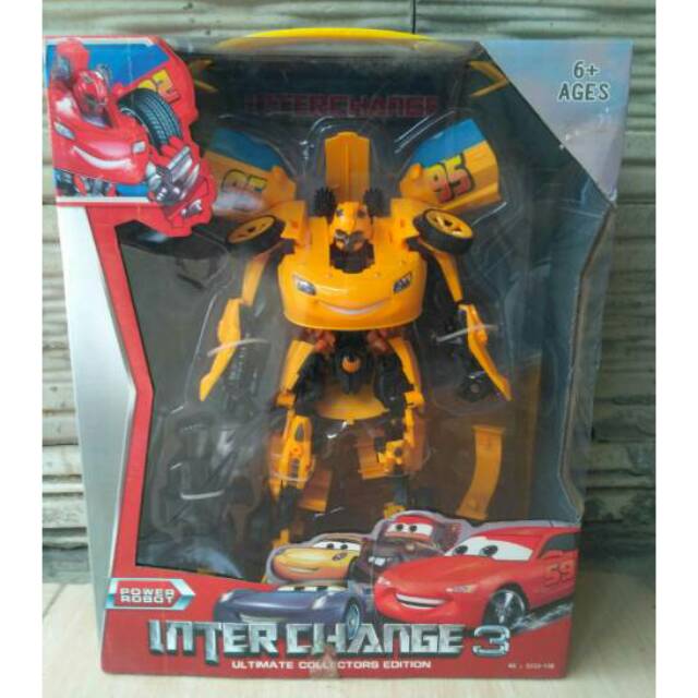 Mainan anak Robot Bumblebee Inter Change 3 Cars Deformation Robot Bumblebee besar Murah