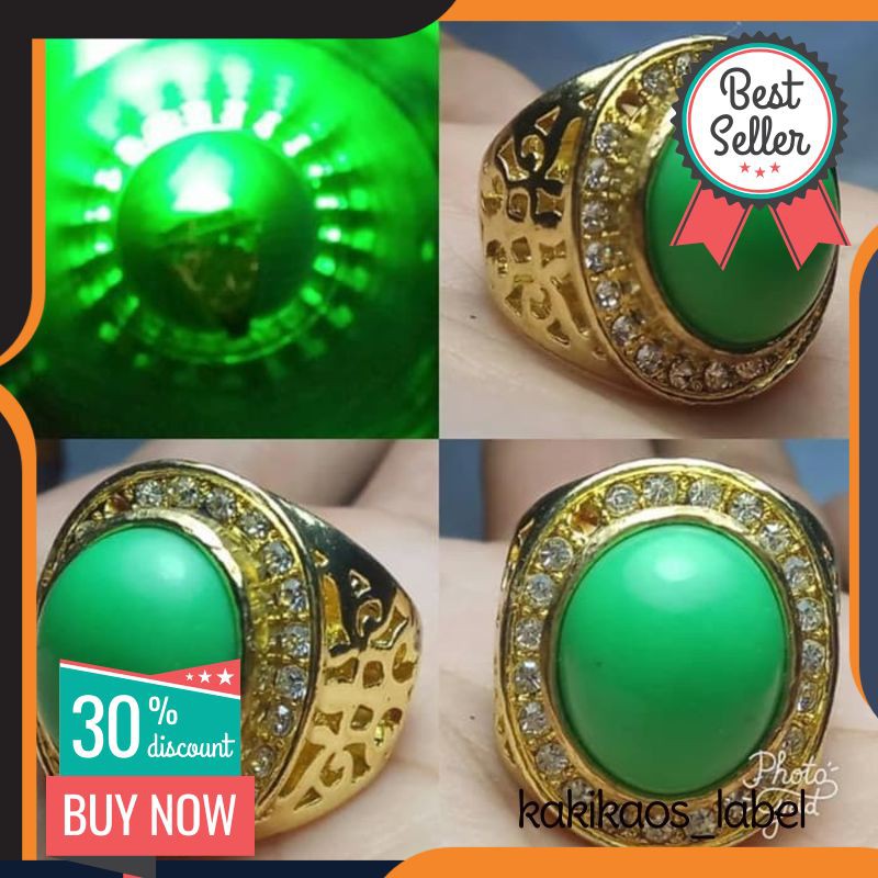 Cincin Batu Pria Sulap Fosfor Merah Delima Nyala Kena Dalam Air