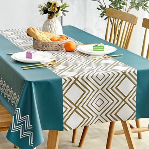 MARKAS88 Taplak Meja Makan 140 x 200cm Kualitas Premium Waterproof Tahan Air PVC Table Cloth