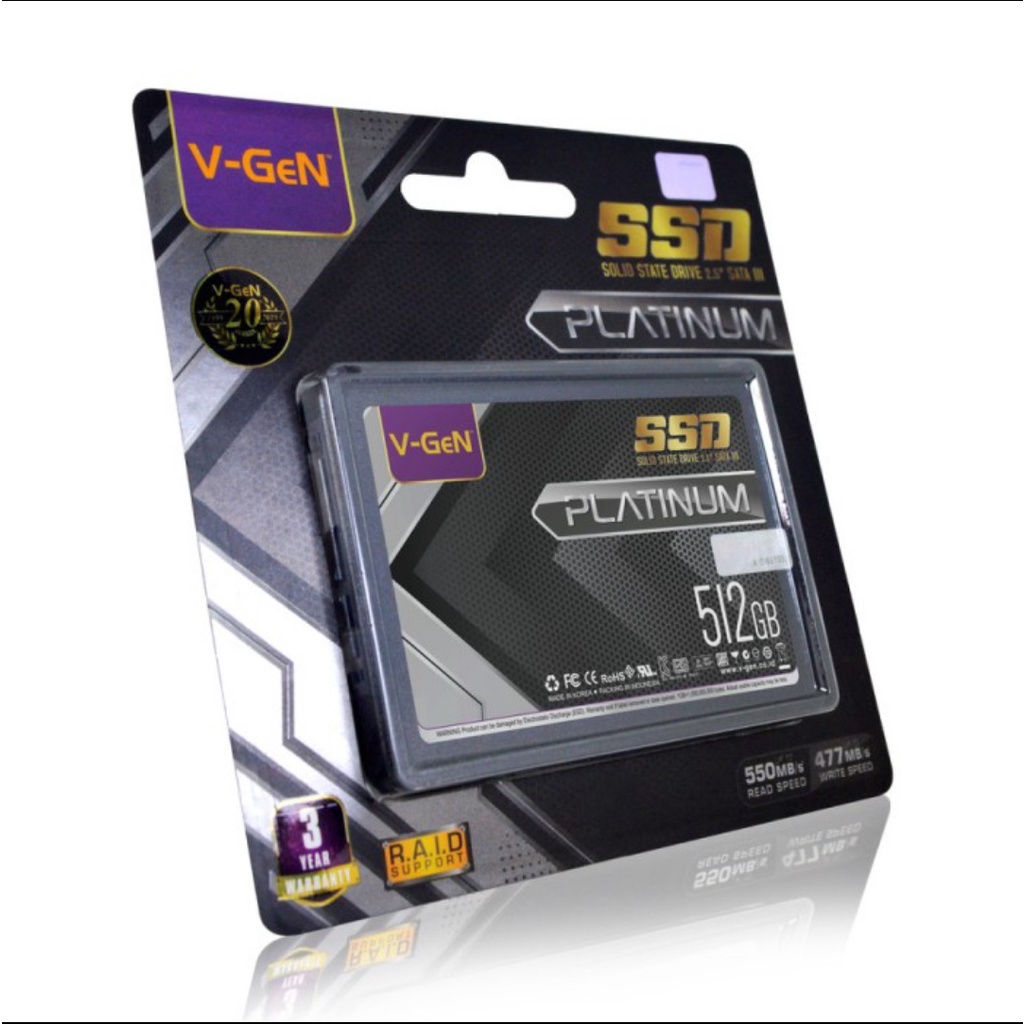 SSD VGEN 128GB 256GB 512GB 1TB Sata 3 V-GEN Platinum Sata III 2,5inch Speed 550Mbps Ssd internal Untuk Laptop Untuk Pc Notebook AIO Garansi Resmi 3 Tahun