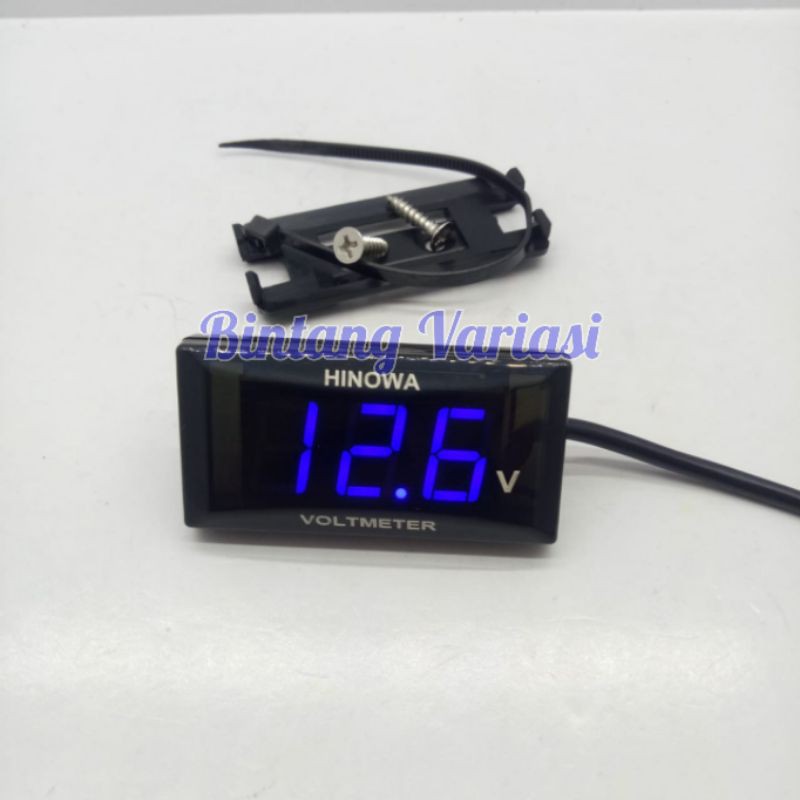 Voltmeter Aki Motor 12volt Volt Meter Digital 12v Ampere Aki Waterproof