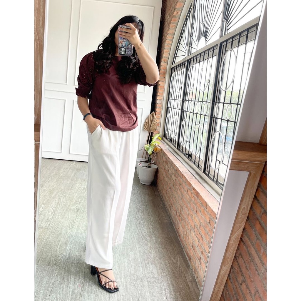 UNQ Lace Sleeve Blouse - Atasan Wanita Original-2