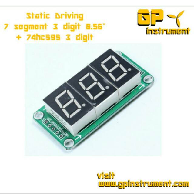 Static Driving 3 Digit 7 Segment 0.56" 3 Unit 74hc595 Shift Register Arduino Display 0.56 inch