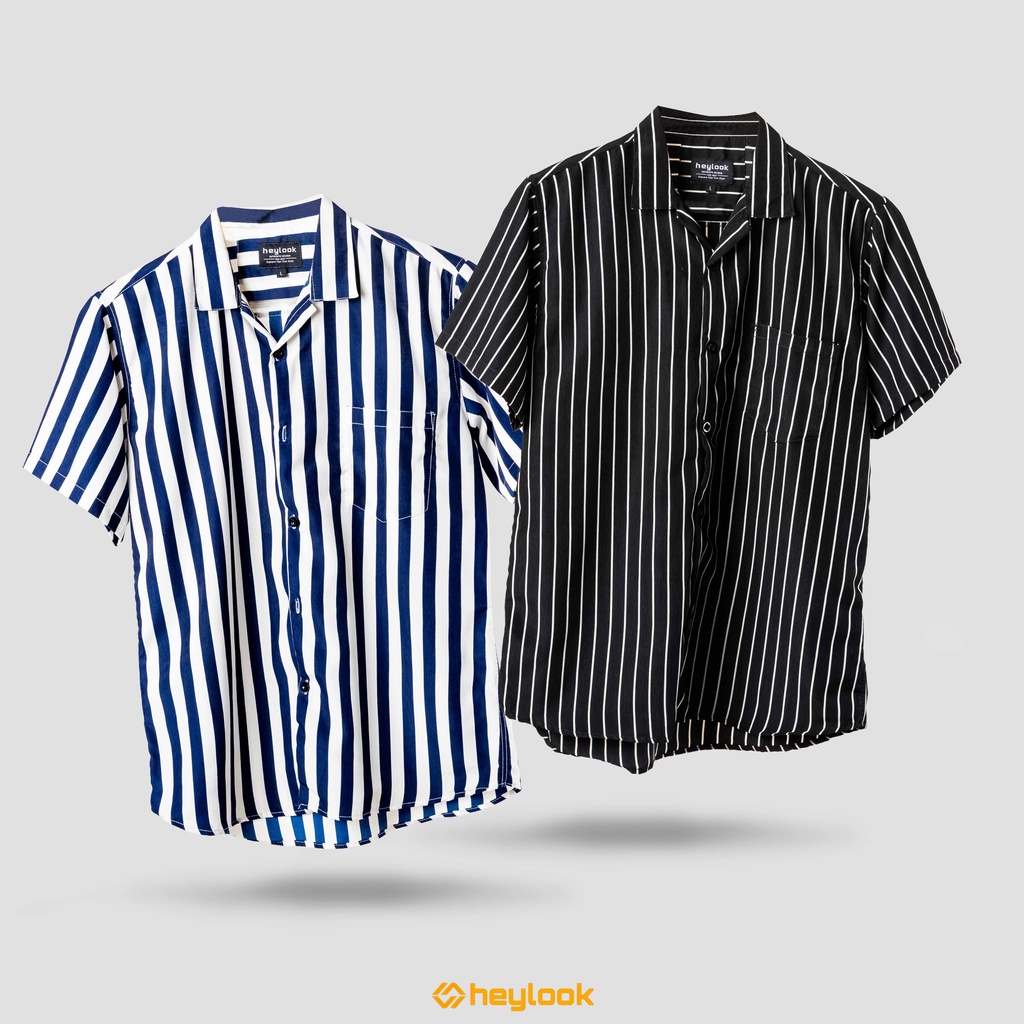 STRIPE SHIRT CASUAL PRIA KEMEJA LENGAN PENDEK STRIPE BLOUSE PRIA