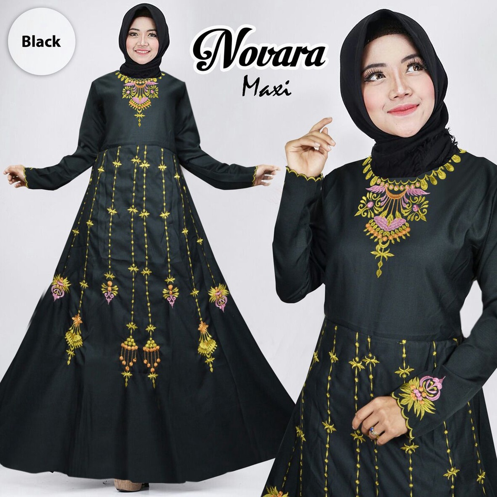 HOPYLOVY- Maxi Dress Wanita bahan Baloteli Halus Novara