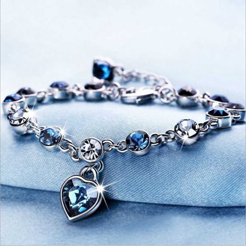 Korean Fashion Austrian Crystal Bracelet Heart Of The Heart Of The Heart