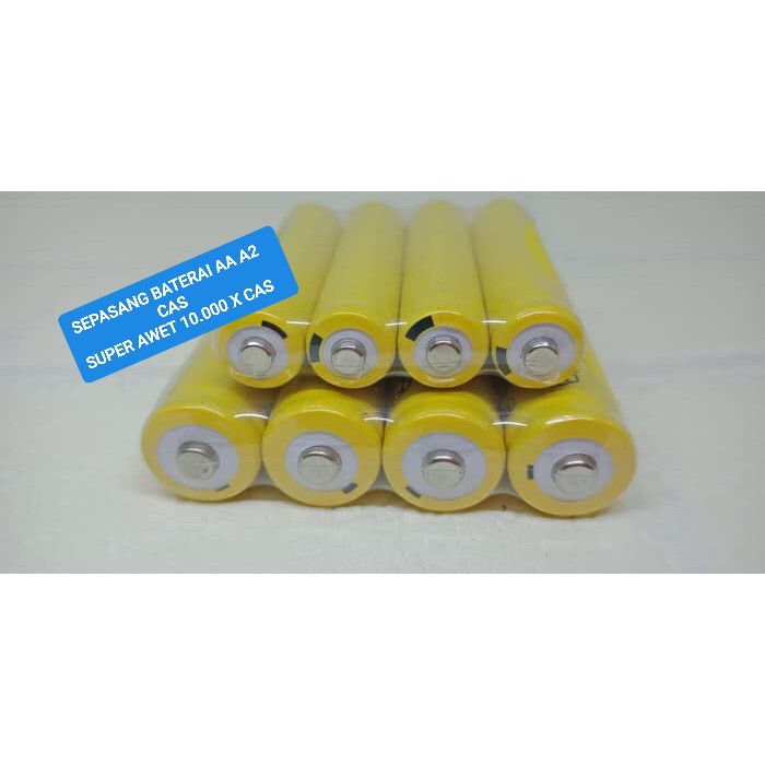 G272 Baterai baterry batere batu cas casan AA A2 charge charger Batre Rechargeable battery elektronik elektrik jam remote digital universal multifungsi original  Harga adalah 2 pcs baterai A2 cas1.2Volt * Baterai Ni-MH cas * Kapasitas minimal 700