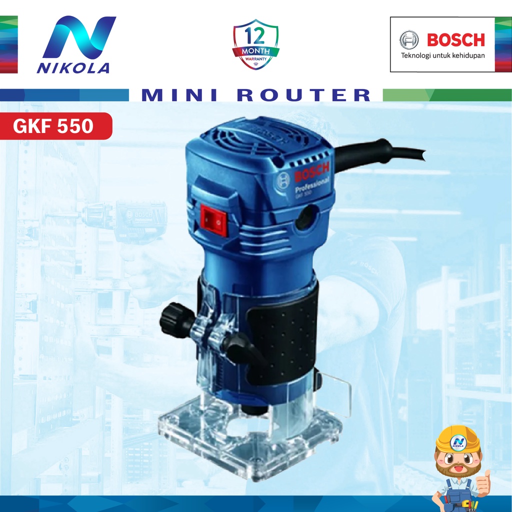 GKF 550 BOSCH Router 1/4" / Router Genggam BOSCH GKF550 Mesin Router