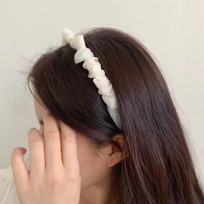 Bando Scrunchie Transparant H302 Headband Bandana Serut Polos Wanita Bando Kain Sifon Fashion Murah ACCACC Import