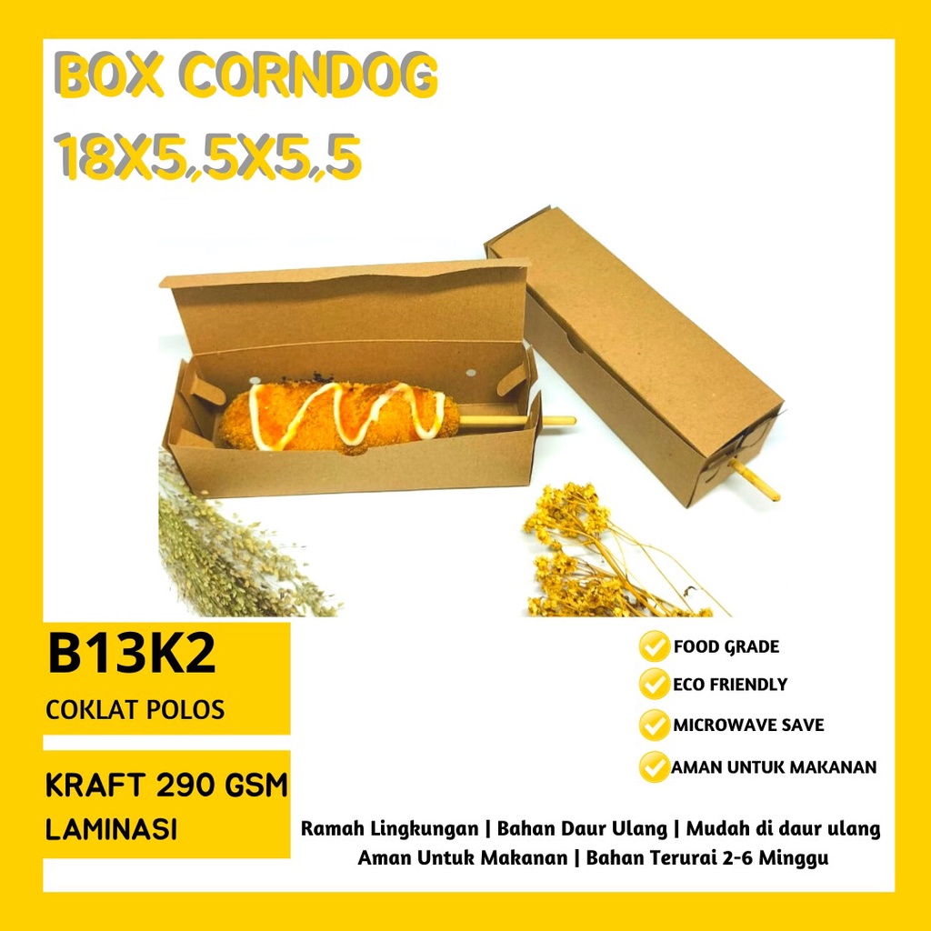 Box Corndog Bahan 290 Gsm Box Sate (B13K2-Laminasi)