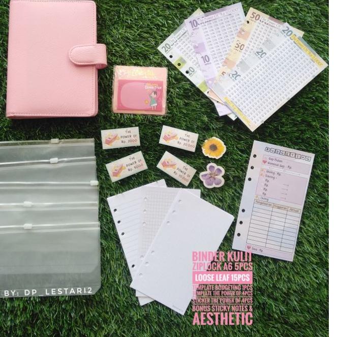 

DISKON !!! 9.9 BINDER BUDGETING || Paket bundle budgeting lengkap || binder daisy A6 binder squin binder kulit jeruk [KODE 022]