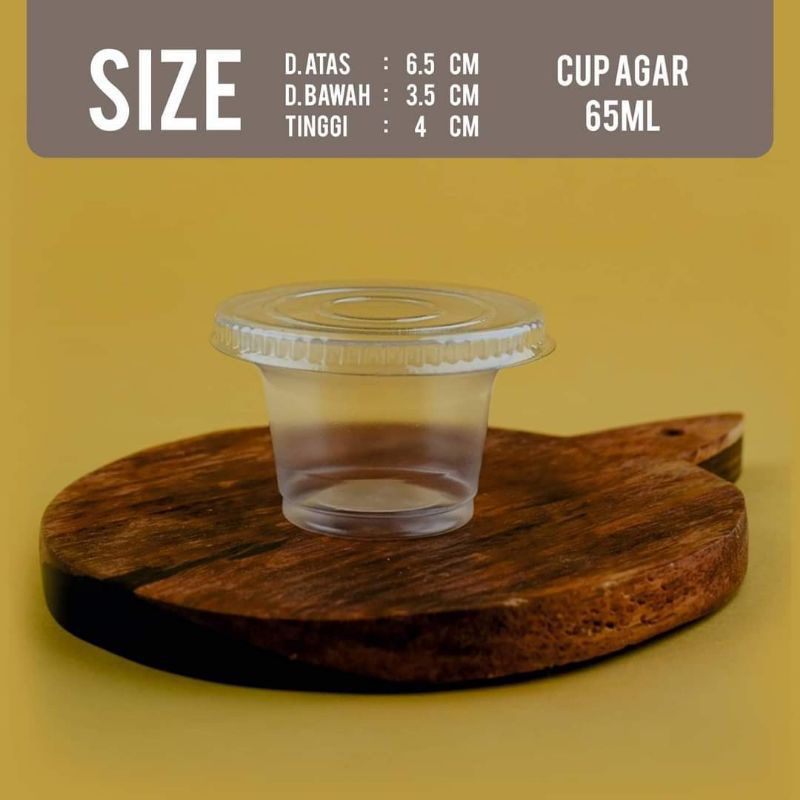 Cup / Gelas Ice Cream / Pudding Bening 65 ML plus Tutup