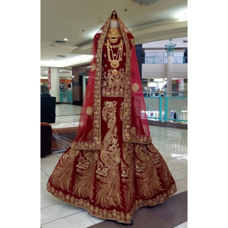 lehengga merak bludru Baju india / stelan sarung pengantin blouse lehengga lenggha lenggah / hijab