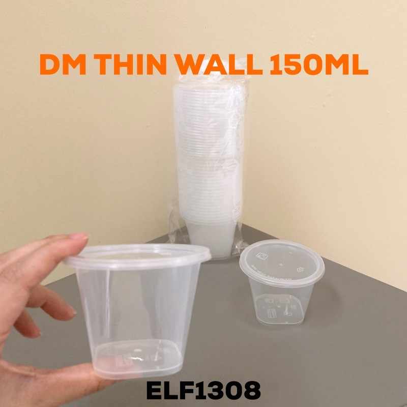 DM Thin Wall 150ml Thinwall 150 m Cup Pudding Puding Mangkok Plastik Bowl Tempat Makanan Jelly Slime