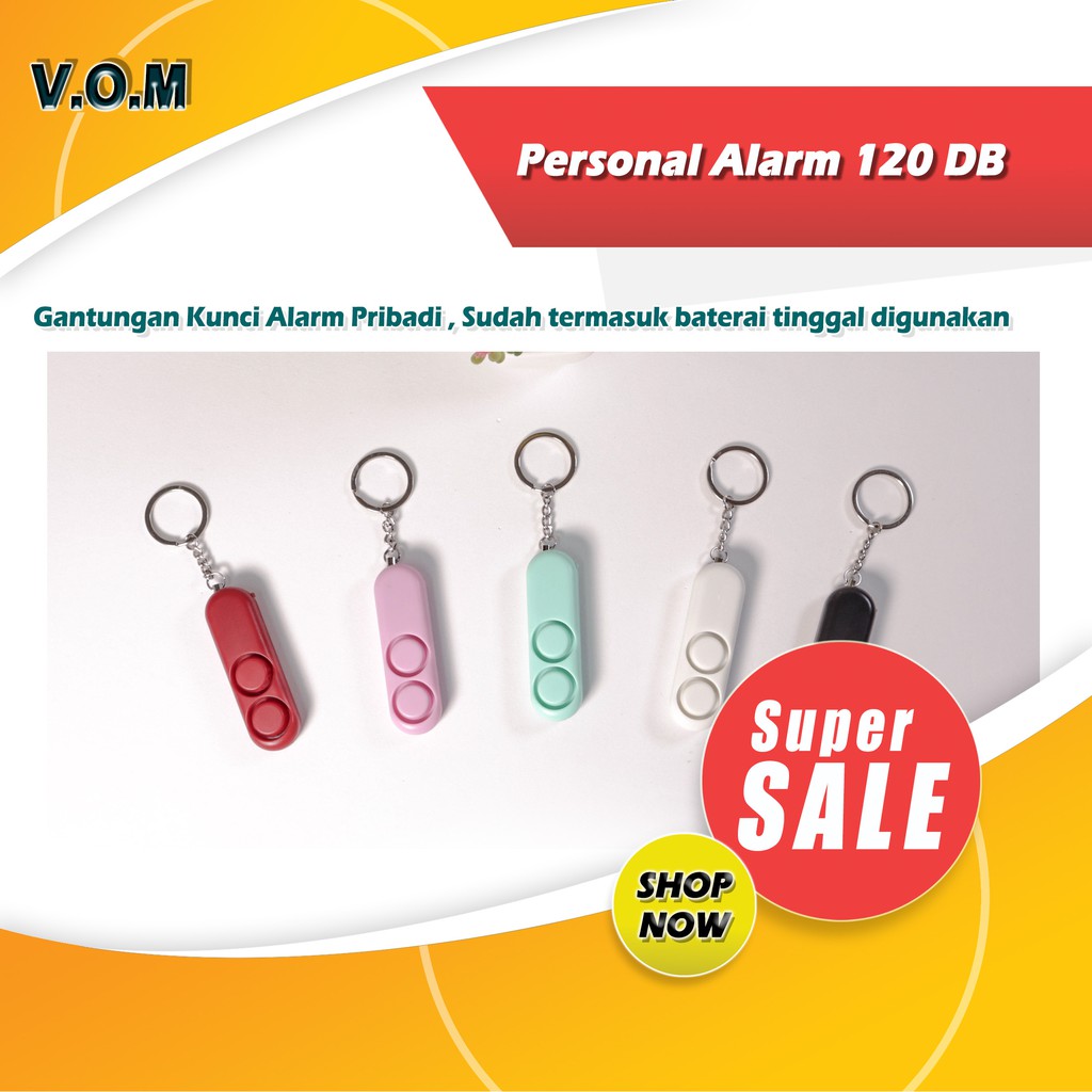 VOM Personal Alarm 120 DB / Gantungan Kunci Alarm Pribadi - 0184