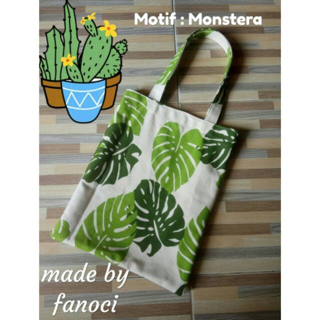 

Totebag / Goodie Bag Kanvas motif Monstera