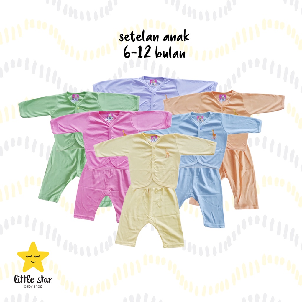 Y-lin Setelan Polos Bayi Cewek Cowok | Set Piyama Piama Baju Tidur Bayi Laki Perempuan