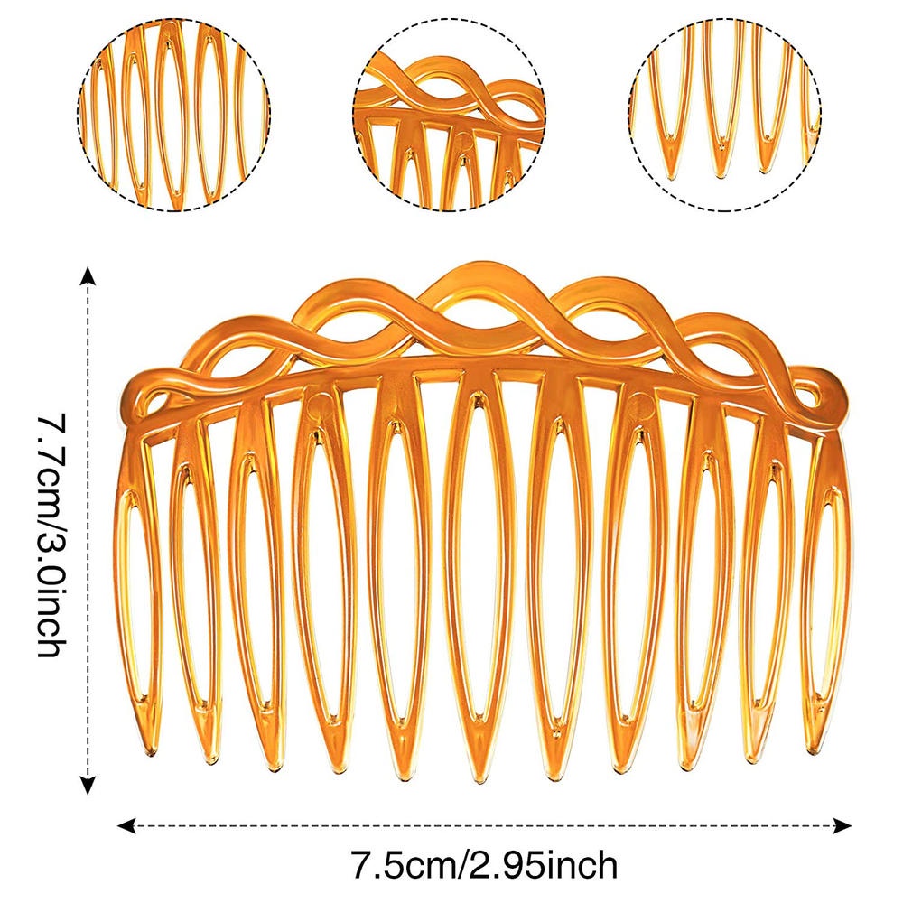 Rambut Plastik Piring Gigi Tajam Aksesoris Rambut Efek Tenun 7.5 cm Klasik Retro Rambut Garpu Sisir Berbentuk Sisipan Gigi Lurus Sisir Sisi Delapan Perancis