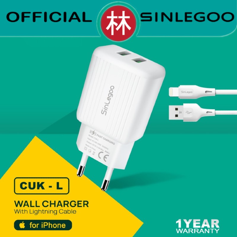 Sinlegoo CUK-L Wall Charger Single Output &amp; Data Cable Lightning