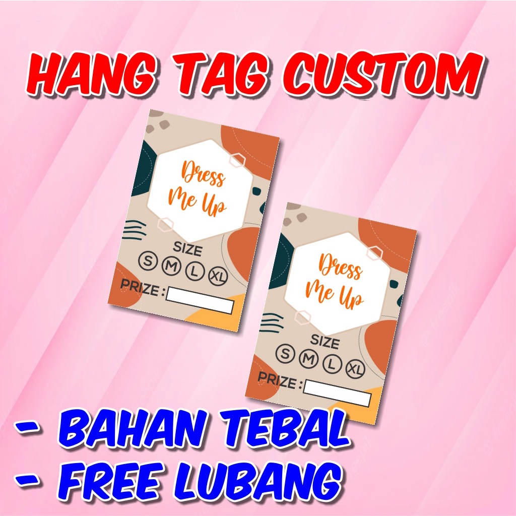 

Hang Tag Custom 1 Sisi Free Design | Tag Label Baju | Tag Baju | HangTag Baju