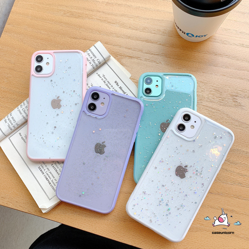 Case Bahan Tpu Aksen Glitter Untuk Iphone 12 Pro Max 11 8plus 7plus 8 7 11pro Max X Xs Max Xr Se 2020