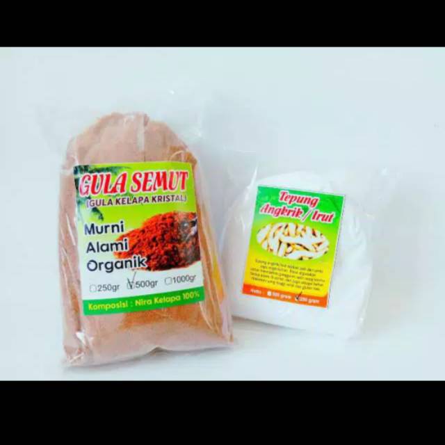 

Tepung irut dan gula semut/gula kristal/gula organik