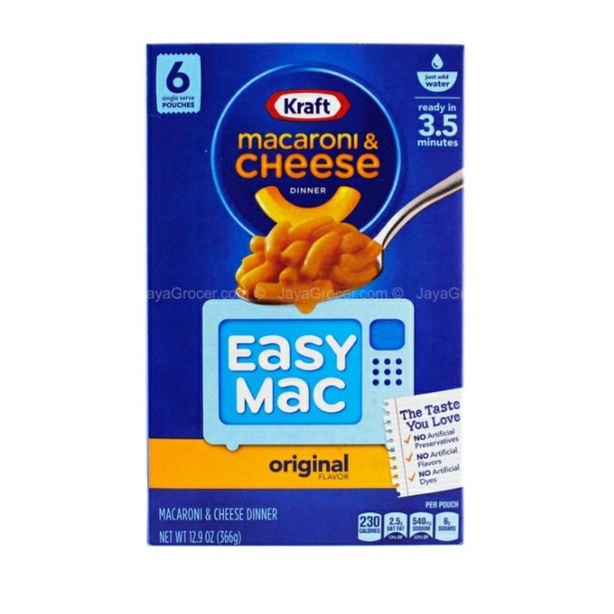 

Kraft Macaroni & Cheese Dinner (easy mac original flav)