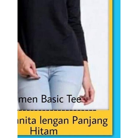➤ Kaos HITAM Polos Panjang Wanita - Kaos Polos Hitam Lengan Panjang - Hitam, M ➹