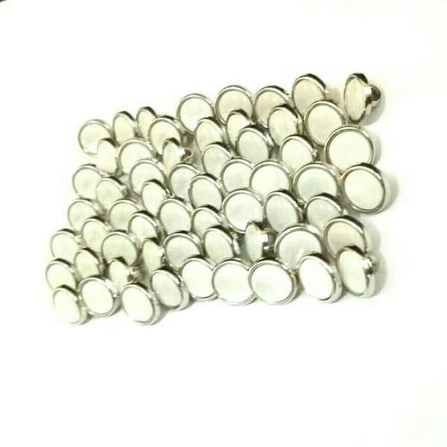 COD Isi 100 pcs Diameter 11mm /13 mm - Kancing Baju Mutiara - Kancing Jamur Mutiara Silver Gold