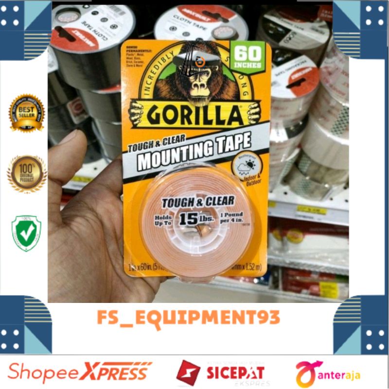 

Gorilla Double Tape Touch & Clear 25,4 mm x 15,2 Meter
