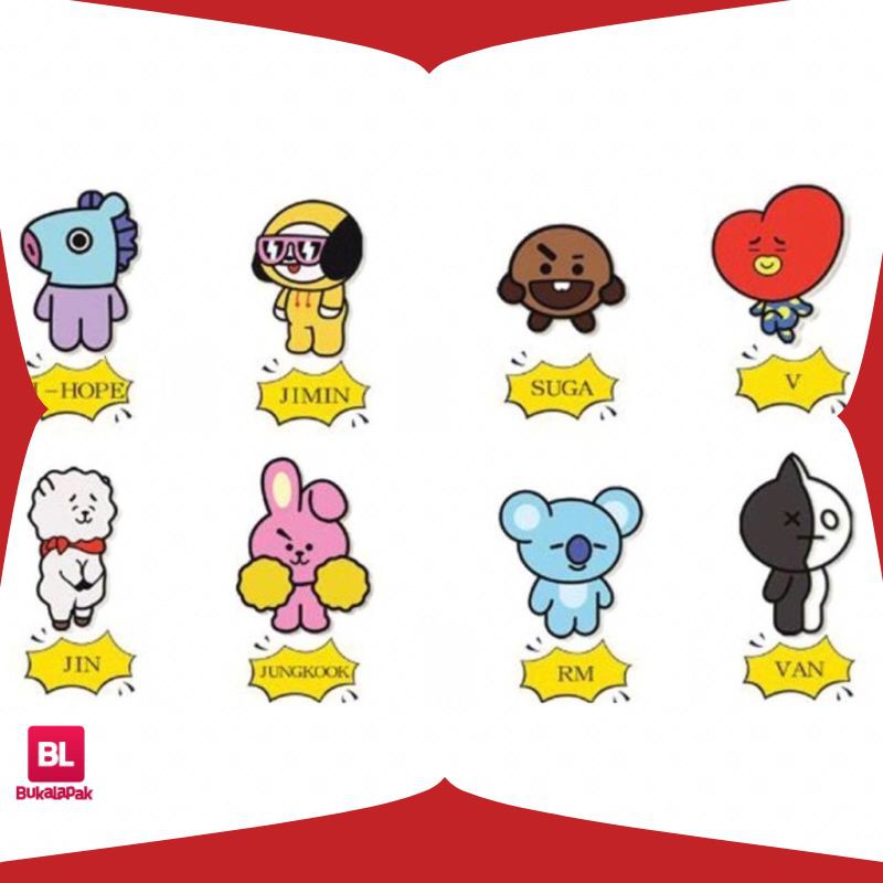 

Grosir [1KG=100PCS] KPOP Bangtan Boys ARMY BTS BT21 Cute Black Ink Gel Pen Terkeren