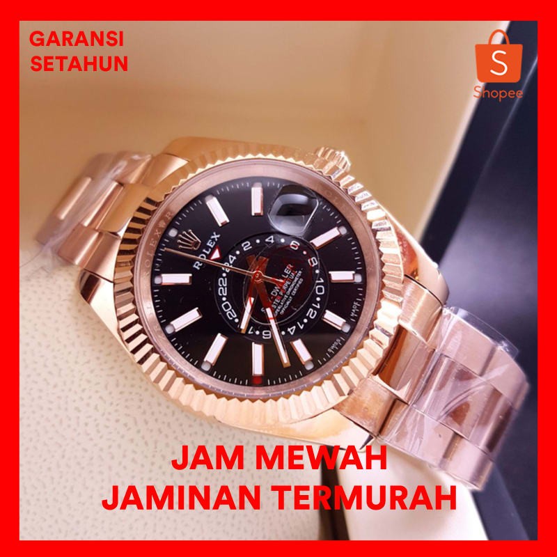 Jam Tangan Pria Merk Rolex Oyster Perpetual Day Date Automatic Free Ye