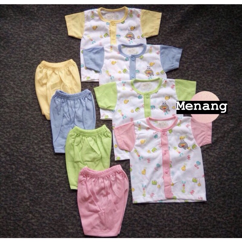 Setelan Tralala 802 Baju Pendek Bayi Kancing Newborn Berkualitas/PAKAIAN BAYI SETELAN USIA0-12 BULAN