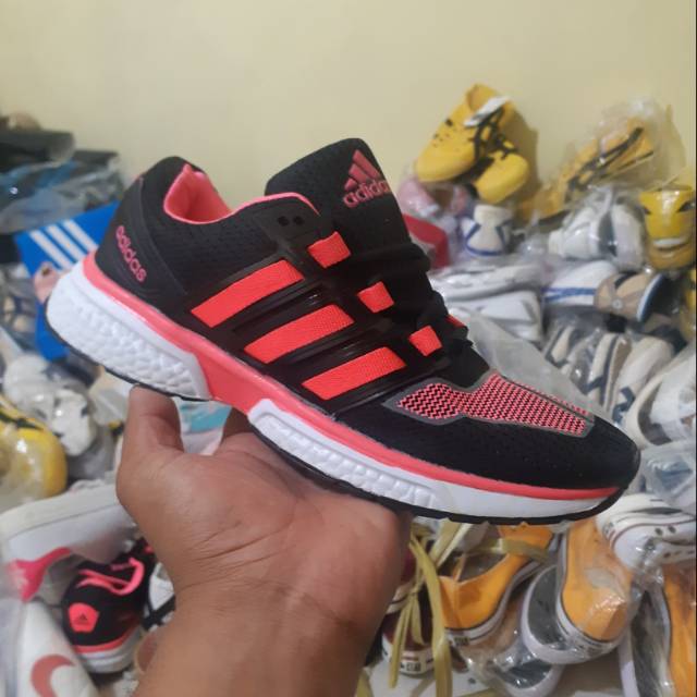 OBRAL SEPATU WANITA ADIDAS ULTRABOOST SPORT RUNNING HITAM PINK SIZE 36-40