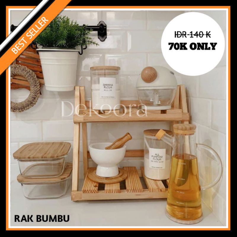 Rak Bumbu Dapur Kayu Minimalis