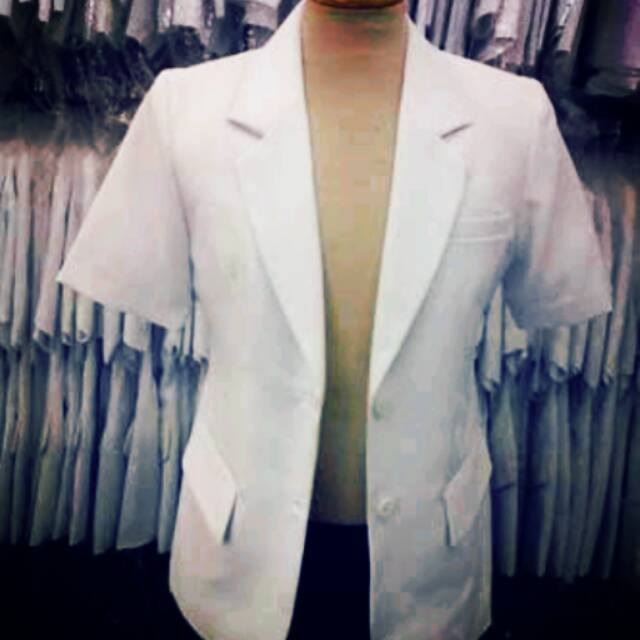 Baju dokter lengan pendek/jas dokter pendek