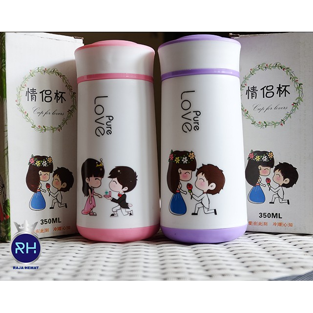 

BOTOL KACA 350 ML motif pure love TERBARU LUCU DAN UNIK( FREE BUBBLE WRAP)
