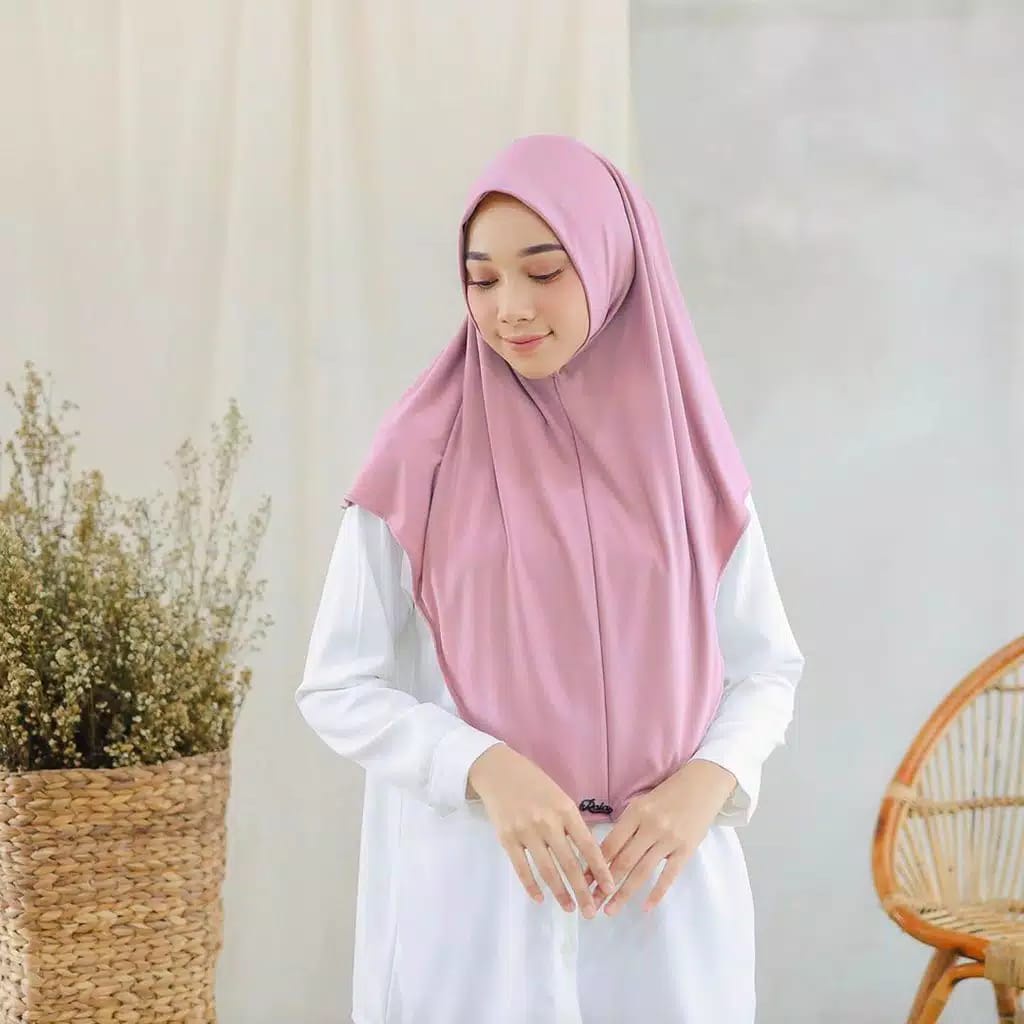 Jilbab Instan Jersey Syria / Kerudung Blus Non Pet