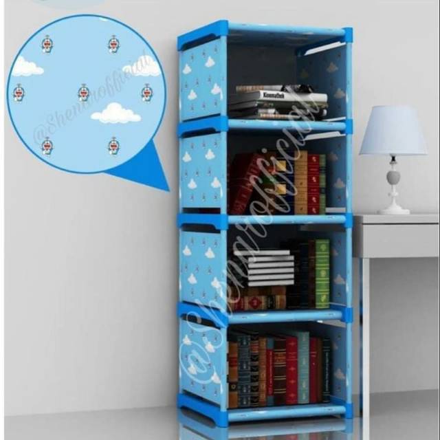 RAK BUKU PORTABLE TRI J RAK BUKU 4 SUSUN BONGKAR PASANG