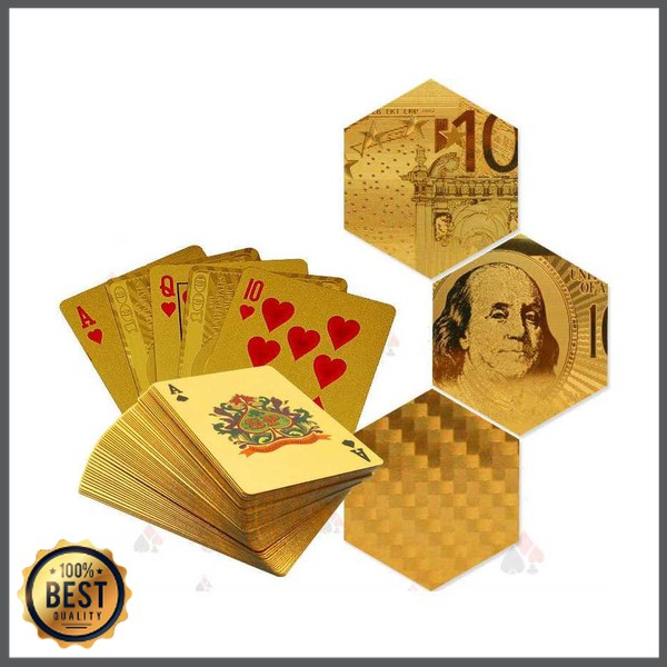 TG-MA047 Kartu Remi Poker Lapisan Gold Foil - THKK9273A