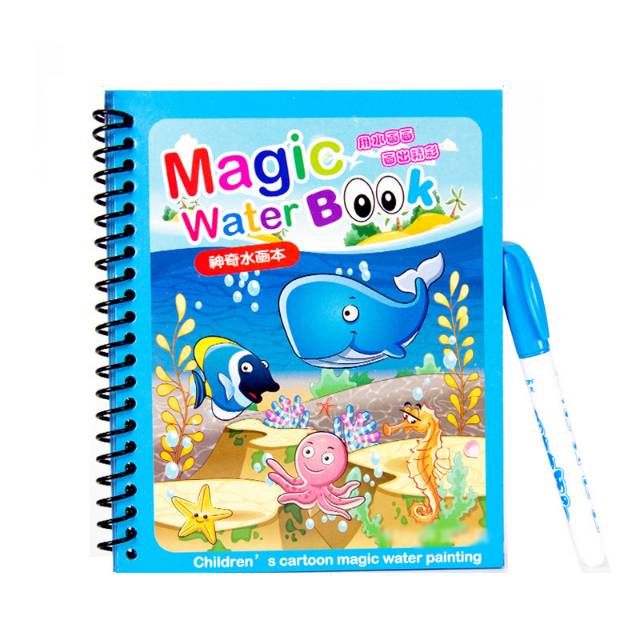 1234OS - MAGIC WATER BOOK / WATER DRAWING / BUKU MEWARNAI ANAK MAGIC PENA AIR / BEST SELLER.