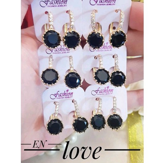 anting xuping batu hitam gold 729501