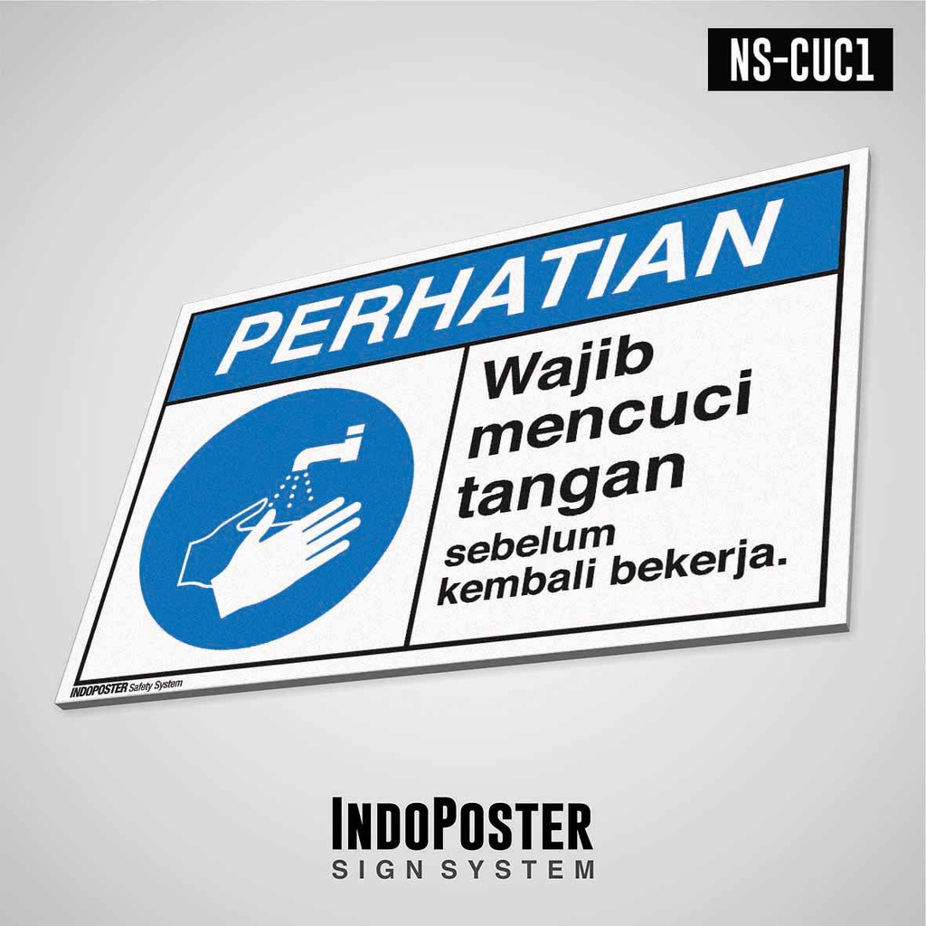 

Safety Sign Rambu K3 PVC ANSI Wajib Mencuci Tangan Sebelum Kerja