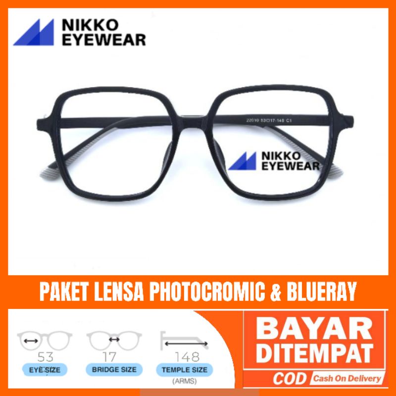 Paket Kacamata 22010 Grati Lensa Photocromic Blueray