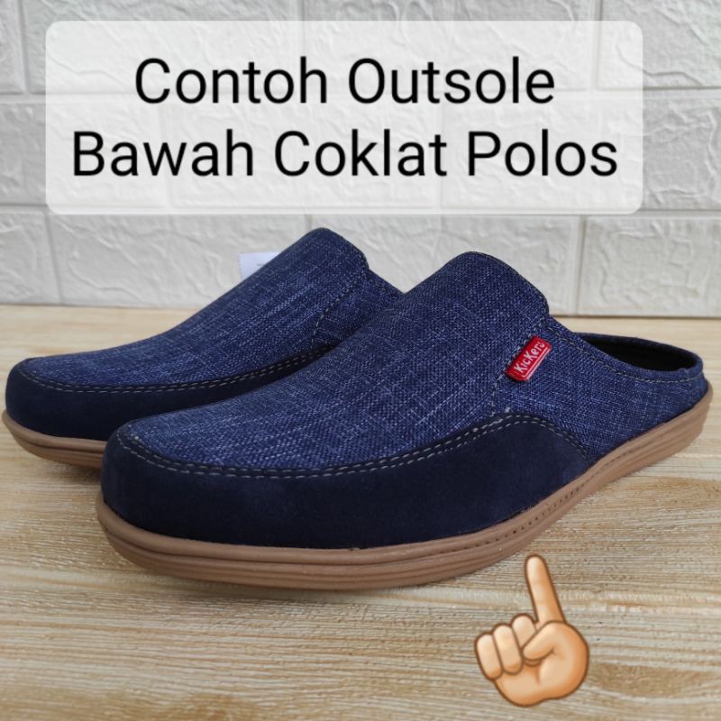 Bustong Pria Kulit Simtetis Premium Slip On Kasual Sol Karet Original Slop Cowok Rajut