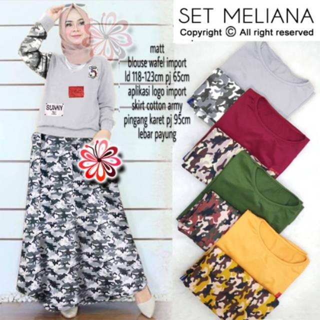 Perbandingan harga  DK10 SET MELIANA BAJU  SETELAN ARMY 